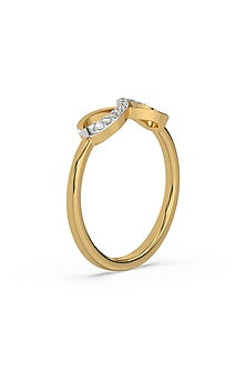 Gold Plated Lab-Grown Diamond Ring In Sterling Silver