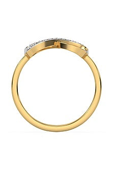 Gold Plated Lab-Grown Diamond Ring In Sterling Silver
