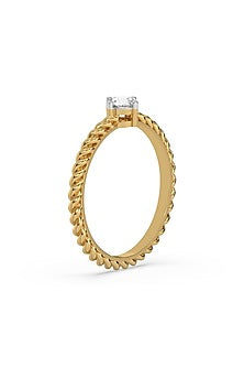 Gold Plated Lab-Grown Solitaire Diamond Ring In Sterling Silver