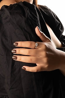 Gold Plated Lab Grown Diamond Ring In Sterling Silver