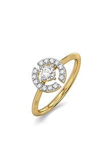 Gold Plated Lab Grown Diamond Ring In Sterling Silver