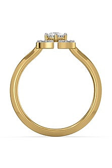 Gold Plated Lab Grown Diamond Ring In Sterling Silver