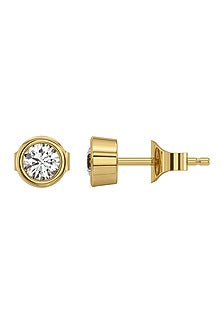 Gold Plated Lab-Grown Diamond Stud Earrings In Sterling Silver