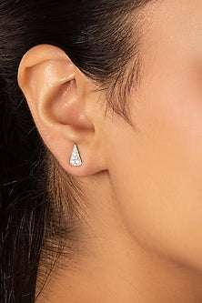 Gold Plated Lab-Grown Diamond Stud Earrings In Sterling Silver