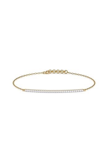 Gold Plated Lab-Grown Diamond Bangle In Sterling Silver