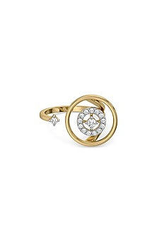 Gold Plated Lab Grown Diamond Ring In Sterling Silver