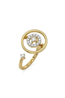 Gold Plated Lab Grown Diamond Ring In Sterling Silver