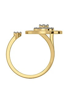 Gold Plated Lab Grown Diamond Ring In Sterling Silver