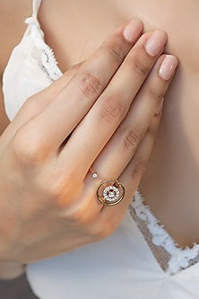 Gold Plated Lab Grown Diamond Ring In Sterling Silver