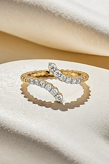 Gold Plated Lab Grown Diamond Ring In Sterling Silver