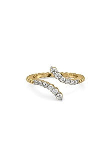 Gold Plated Lab Grown Diamond Ring In Sterling Silver