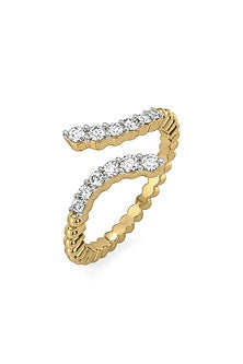 Gold Plated Lab Grown Diamond Ring In Sterling Silver