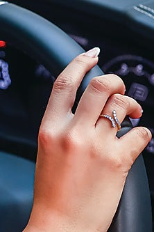 Gold Plated Lab Grown Diamond Ring In Sterling Silver