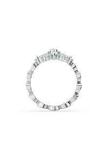 Anti-Tarnish White Finish Lab-Grown Diamond Ring In Sterling Silver