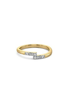 Gold Plated Lab-Grown Diamond Ring In Sterling Silver
