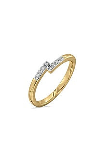 Gold Plated Lab-Grown Diamond Ring In Sterling Silver
