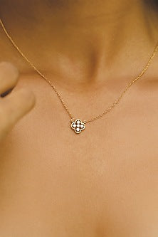 Gold Plated Lab-Grown Diamond Clover Necklace In Sterling Silver