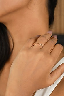 Gold Plated Lab-Grown Diamond Ring In Sterling Silver