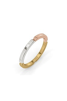 Gold Plated Lab-Grown Diamond Ring In Sterling Silver