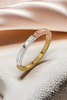 Gold Plated Lab-Grown Diamond Ring In Sterling Silver