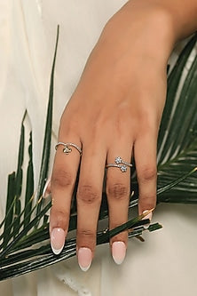 Gold Plated Lab-Grown Diamond Ring In Sterling Silver