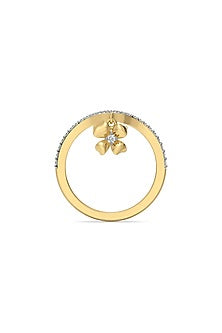 Gold Plated Lab-Grown Diamond Ring In Sterling Silver