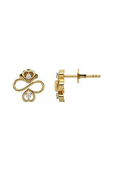 Gold Plated Lab-Grown Diamond Stud Earrings In Sterling Silver