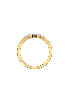 Gold Plated Lab-Grown Diamond Butterfly Ring In Sterling Silver