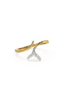 Gold Plated Lab-Grown Diamond Ring In Sterling Silver