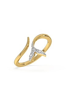 Gold Plated Lab-Grown Diamond Ring In Sterling Silver
