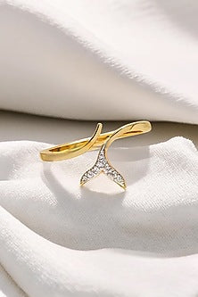 Gold Plated Lab-Grown Diamond Ring In Sterling Silver