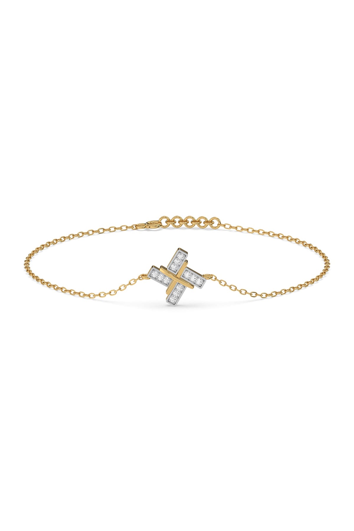 Gold Plated Lab-Grown Diamond Bracelet In Sterling Silver