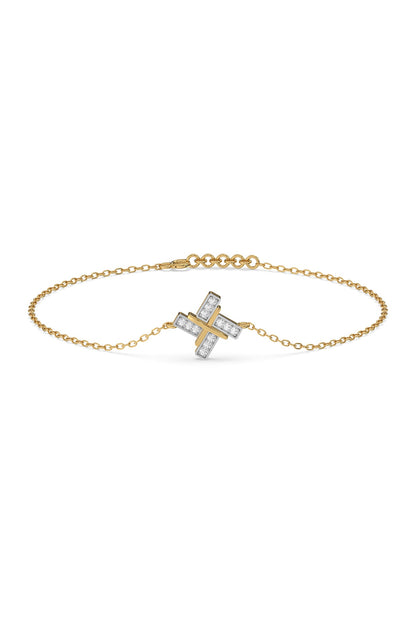 Gold Plated Lab-Grown Diamond Bracelet In Sterling Silver