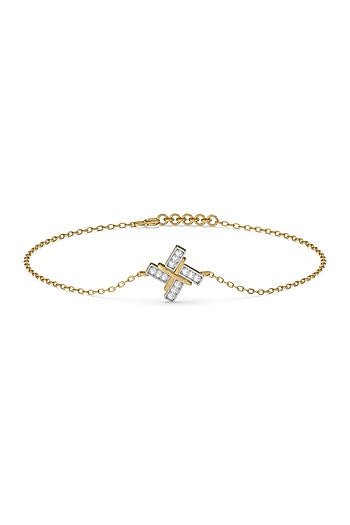 Gold Plated Lab-Grown Diamond Bracelet In Sterling Silver