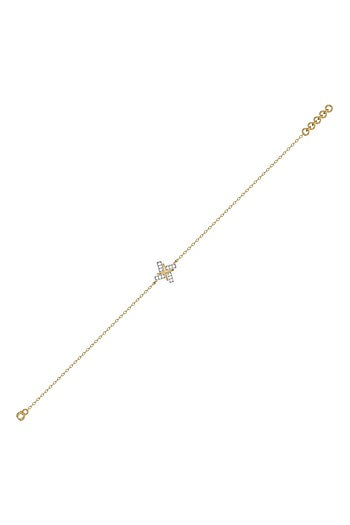 Gold Plated Lab-Grown Diamond Bracelet In Sterling Silver