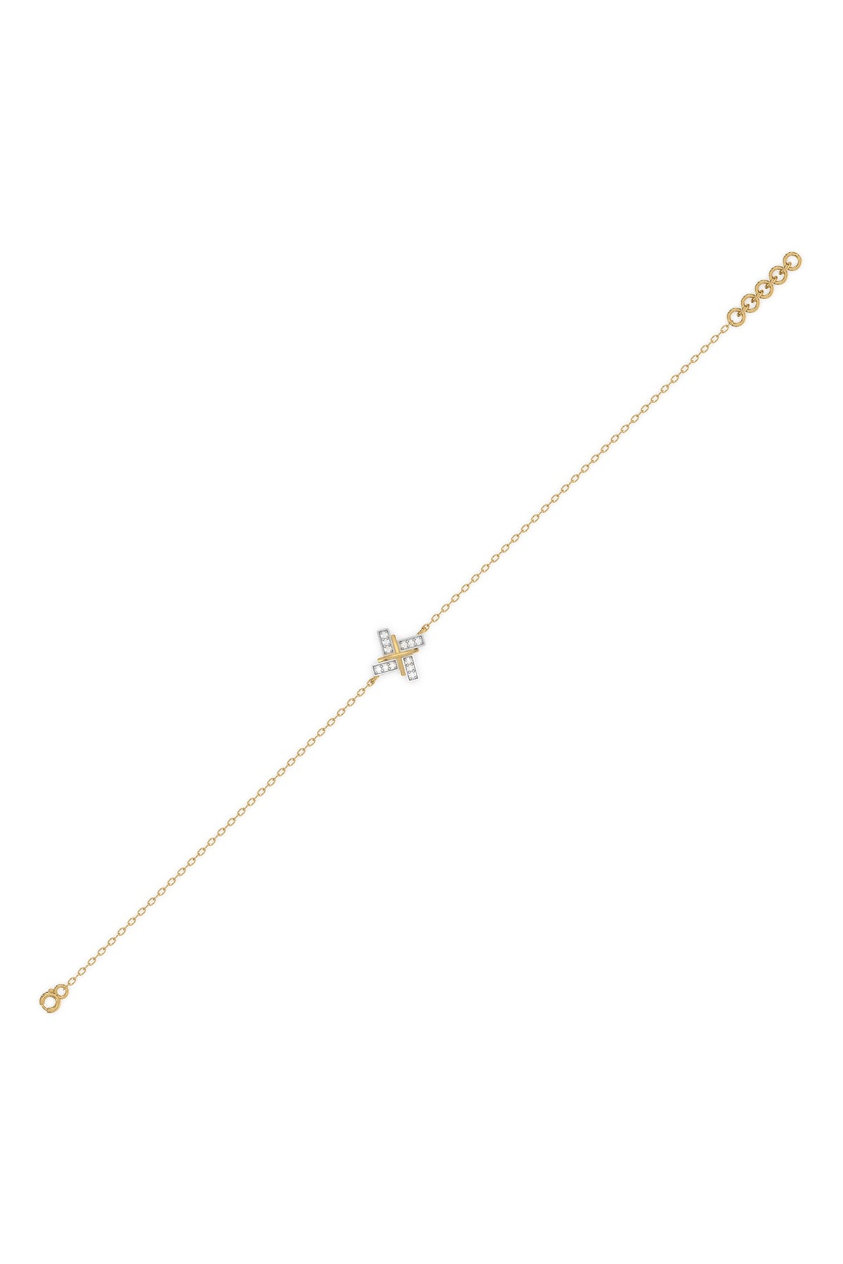 Gold Plated Lab-Grown Diamond Bracelet In Sterling Silver