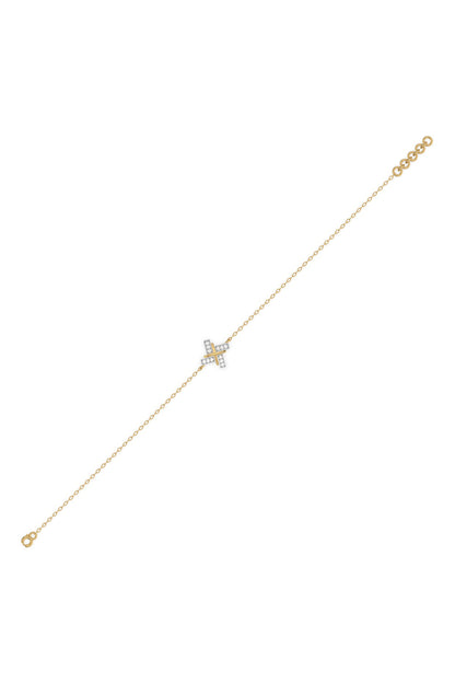 Gold Plated Lab-Grown Diamond Bracelet In Sterling Silver