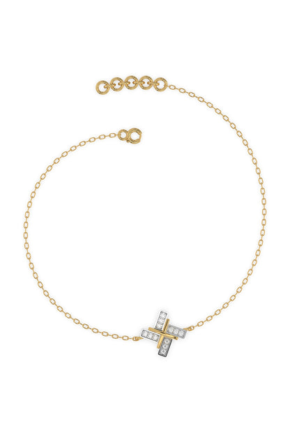 Gold Plated Lab-Grown Diamond Bracelet In Sterling Silver