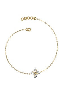 Gold Plated Lab-Grown Diamond Bracelet In Sterling Silver