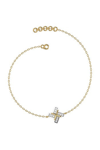 Gold Plated Lab-Grown Diamond Bracelet In Sterling Silver