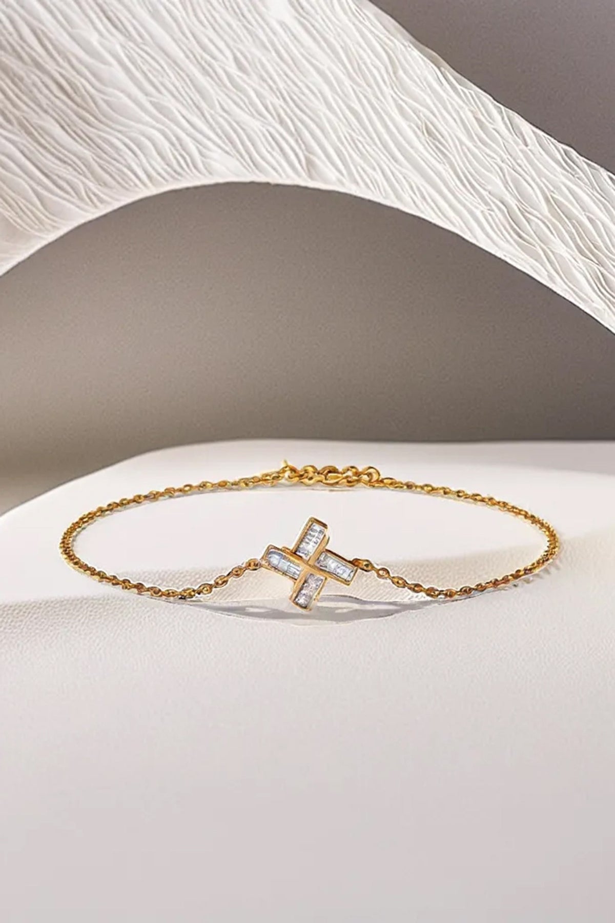 Gold Plated Lab-Grown Diamond Bracelet In Sterling Silver