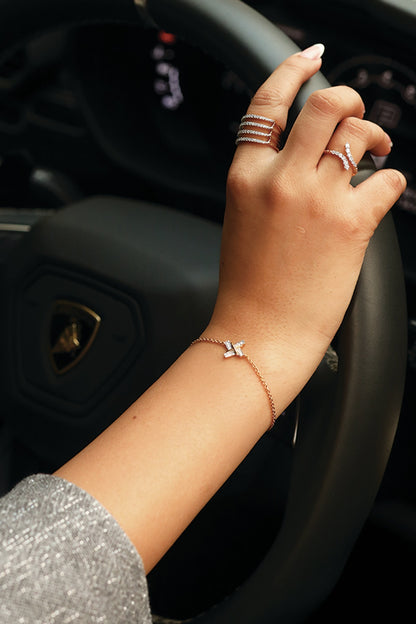 Gold Plated Lab-Grown Diamond Bracelet In Sterling Silver