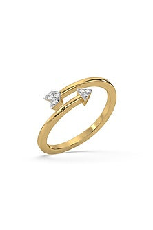 Gold Plated Lab-Grown Diamond Arrowhead Ring In Sterling Silver