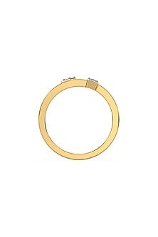 Gold Plated Lab-Grown Diamond Arrowhead Ring In Sterling Silver
