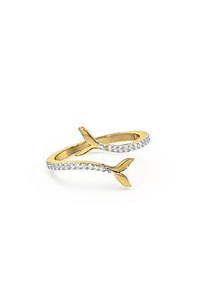 Gold Plated Lab-Grown Diamond Ring In Sterling Silver