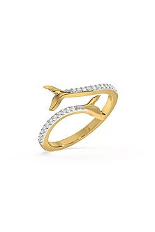Gold Plated Lab-Grown Diamond Ring In Sterling Silver