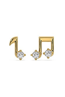 Gold Plated Lab-Grown Diamond Stud Earrings In Sterling Silver