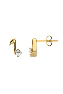 Gold Plated Lab-Grown Diamond Stud Earrings In Sterling Silver