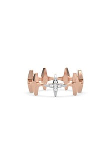 Rose Gold Plated Lab-Grown Diamond Ring In Sterling Silver