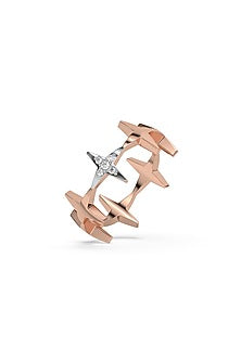 Rose Gold Plated Lab-Grown Diamond Ring In Sterling Silver